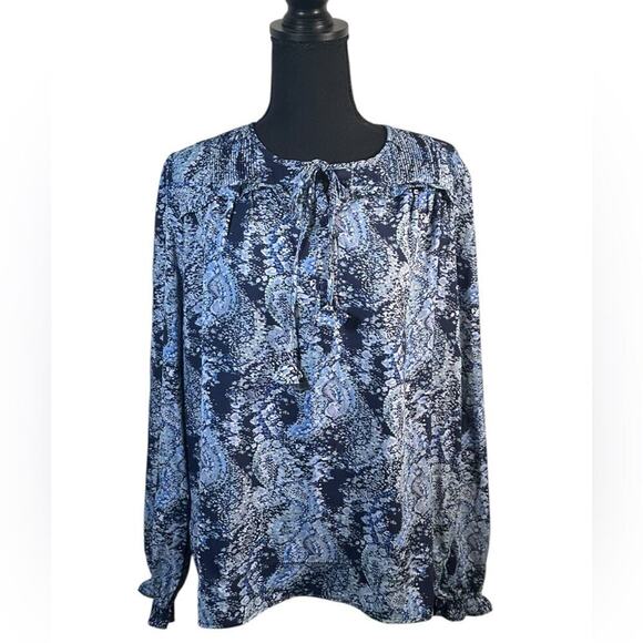 Joie Tops - Joie Parisian Paisley Peasant‎ Top Blue Long Sleeve Damarre Size M